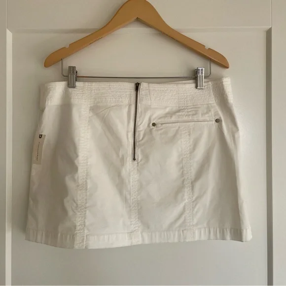 ANTHRO Utility Mini Skirt white 12 NWT - Picture 5 of 9